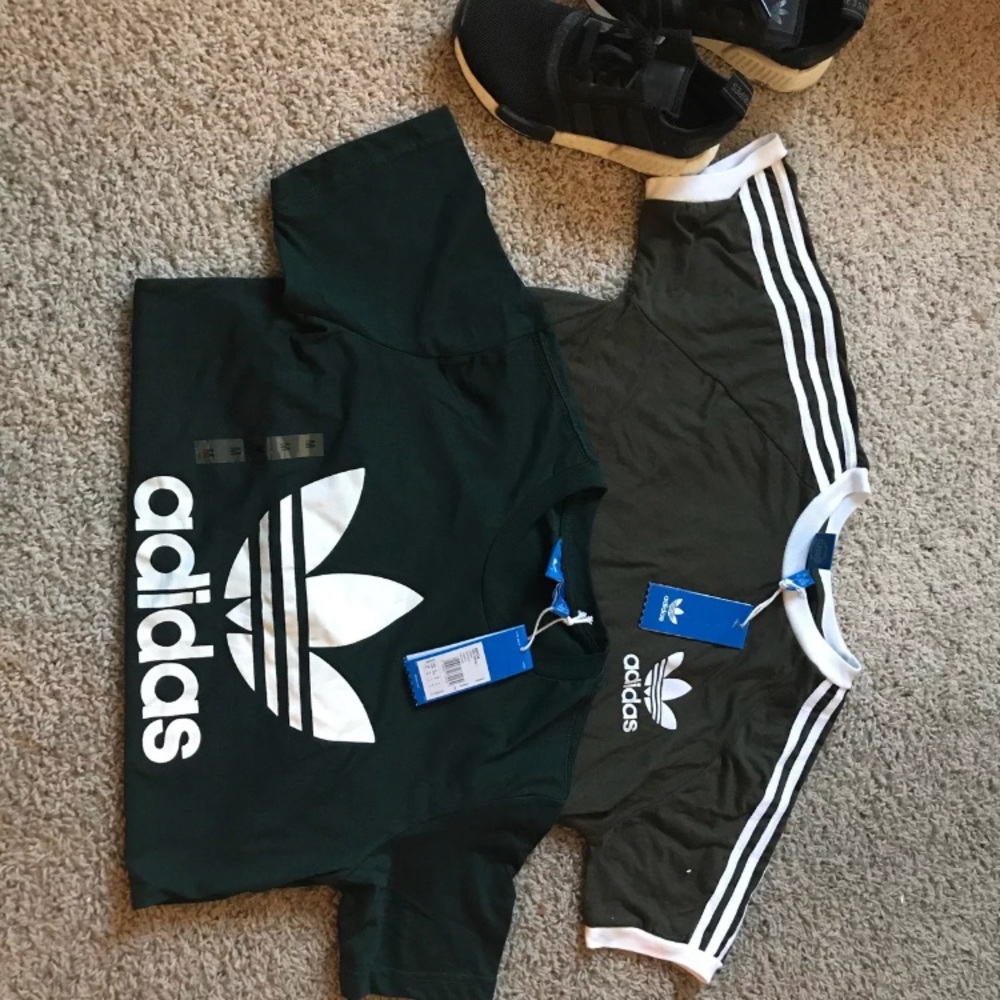 ADIDAS TEE SHIRTS OLIVE + GREEN(SOLD ON Ⓜ️)